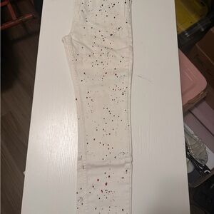 Mango Cream Jeans with Colorful Dots